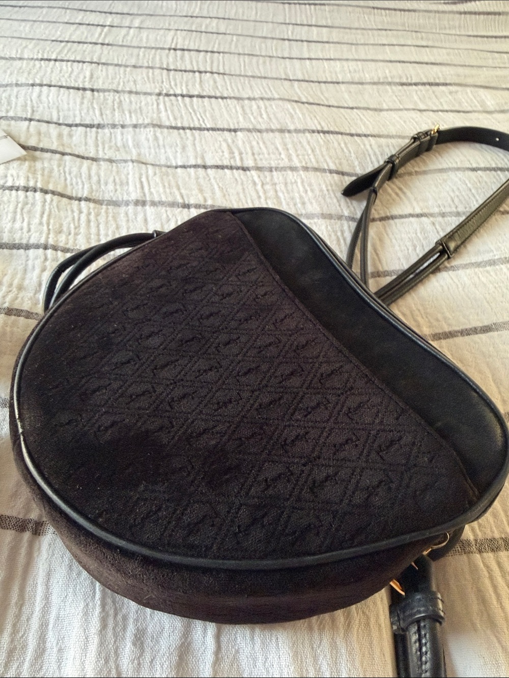 Saint Laurent Black Suede and Leather Crossbody Saddle Bag - Picture 4 of 6
